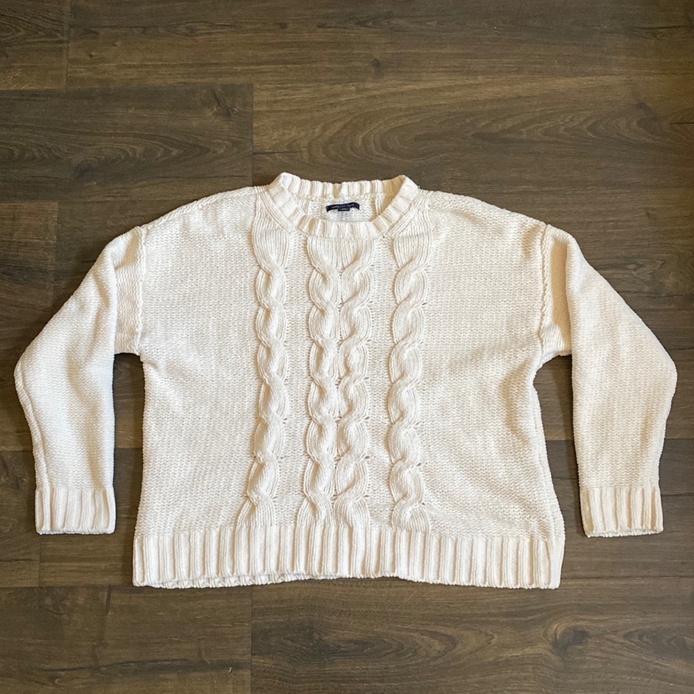cream knit sweater